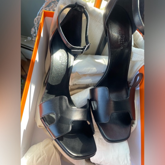 Hermes Shoes - Hermes shoes heels hard to get one calfskin leather soft beautiful.NEVER USED